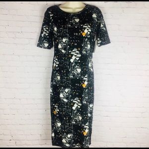 Lularoe Dress Julia Black Geometric Size L